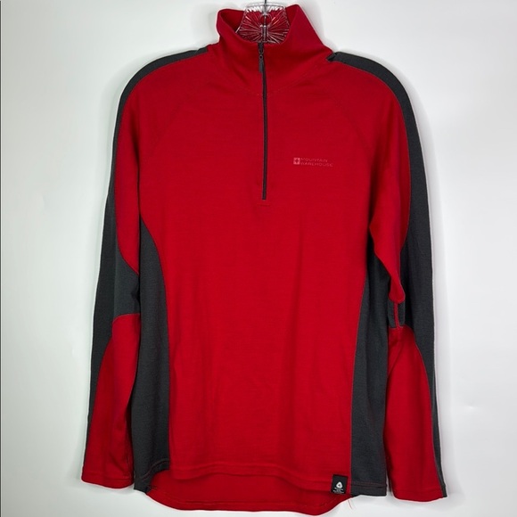 Mountain Warehouse Red Merino 1/2 Zip Long Sleeve Shirt Size Small - Picture 1 of 9